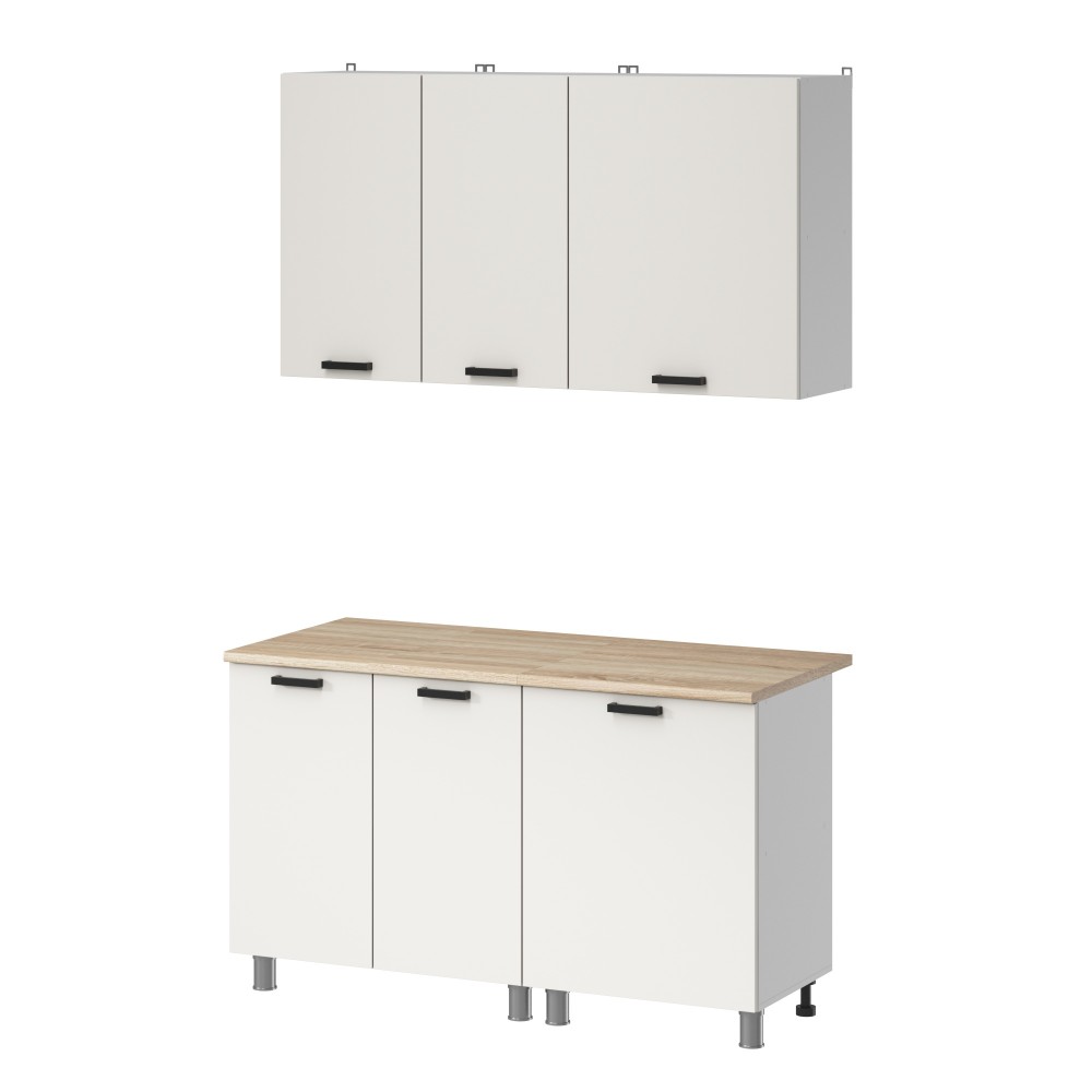 МК Аленушка 1,4м Лаванда Молочный,скоба черный,сонома