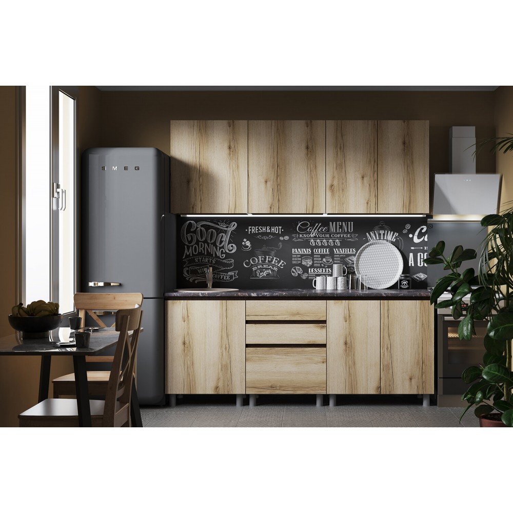 Модульная кухня Плейона 2.0 м, венге/дуб делано