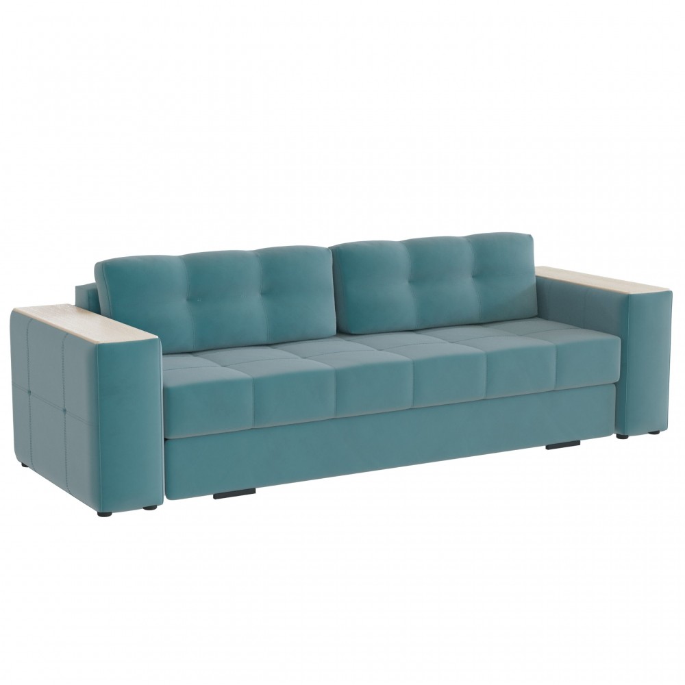 Диван раскладной Нави, бирюза/мдф клен кремовый