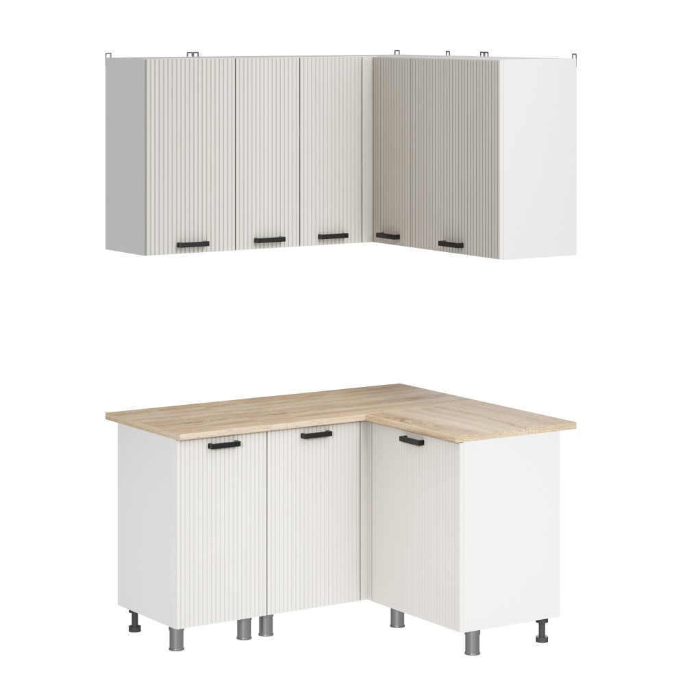 МК Аленушка Угловая Лотос Молочный,скоба антроцит,сонома