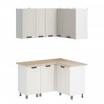 МК Аленушка Угловая Лотос Молочный,скоба антроцит,сонома