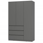 Шкаф 3-х створчатый Симпл ШК-08, Графит