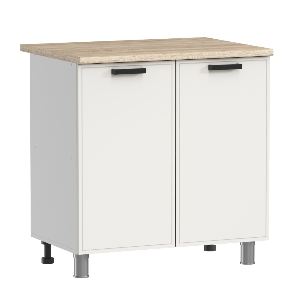 МК Аленушка Н 800 Магнолия Молочный,скоба черный (без столешницы)