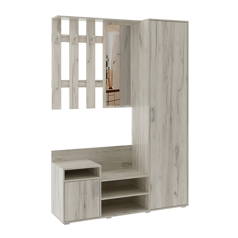 Прихожая Визит, Дуб крафт белый