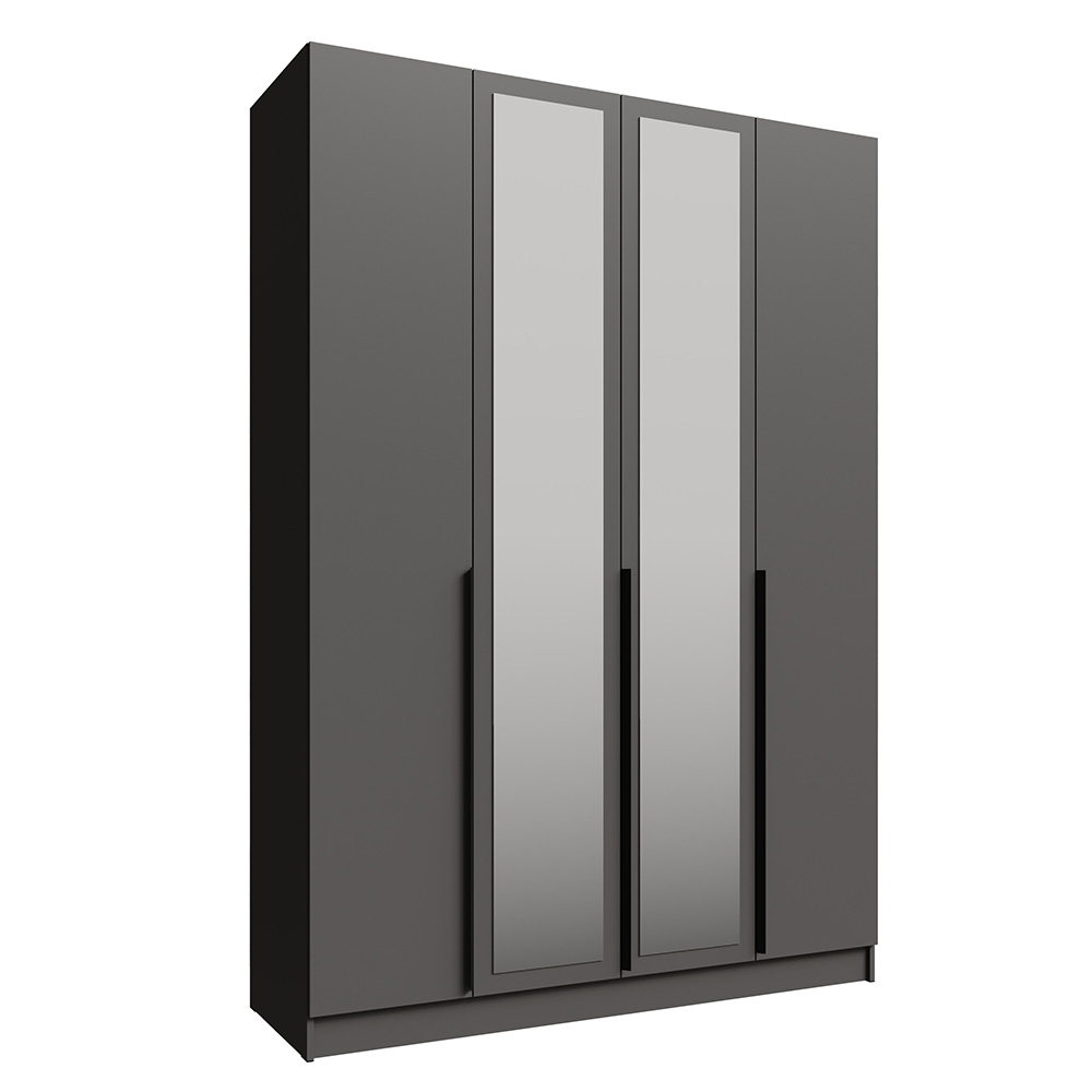 Шкаф Мадрид (1,6) с зеркалом графит серый