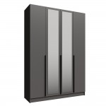 Шкаф Мадрид (1,6) с зеркалом графит серый