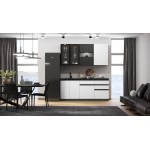 Кухня Техно-6 2,0м (Графит/Белый снег софт/Графит софт NEW)