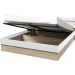 Кровать Ким с подъемным механизмом 1,6м, Белый глянец холодный, Сонома