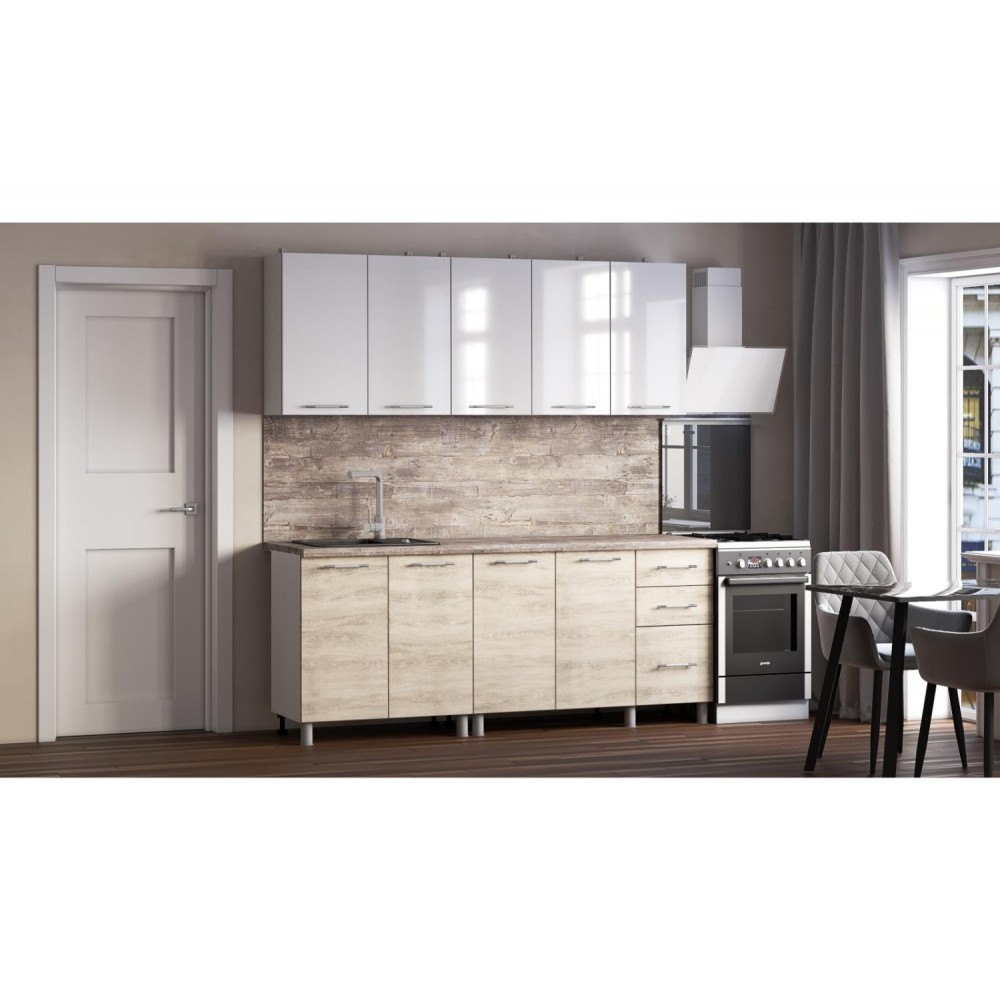 Кухня Танго 2м.,Белый;Дуб Шале