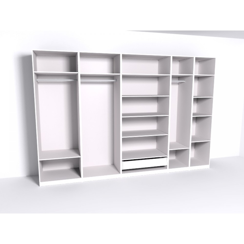 Гардеробная Рум. Комплект 6.1 без фасадов, белый