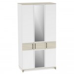 Шкаф для одежды и белья Аурелио 444, Блэквуд Сатиновый, Белый