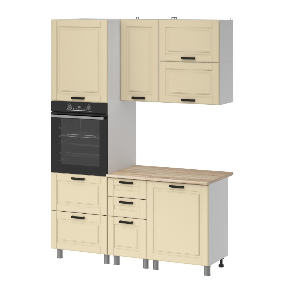 МК Аленушка 1,6м ПД 2 Астра Крем,скоба черный,сонома