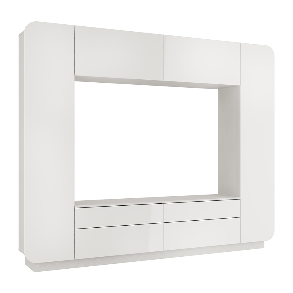 Стенка Лаванда-2, Белый, Белый глянец снег