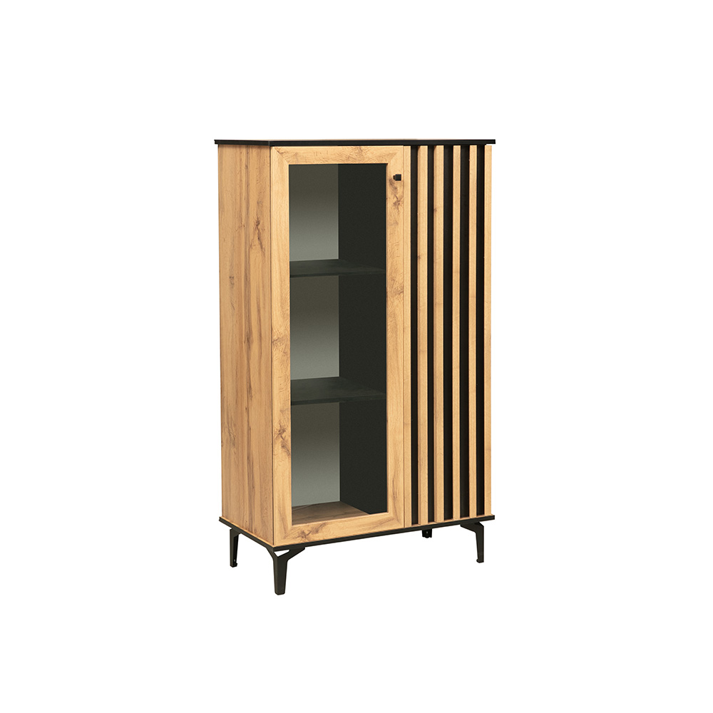 Шкаф комбинированный Либерти 51.03, Дуб Вотан, Черный