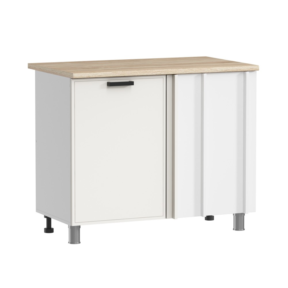 МК Аленушка НПУ 1000 Магнолия Молочный,скоба черный (без столешницы)