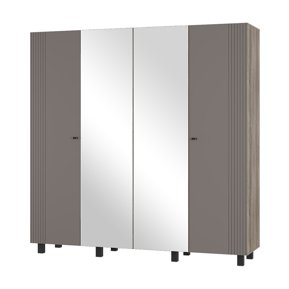 Шкаф 4-х створчатый Олива ШК-13, Дуб каньон, Муссон софт