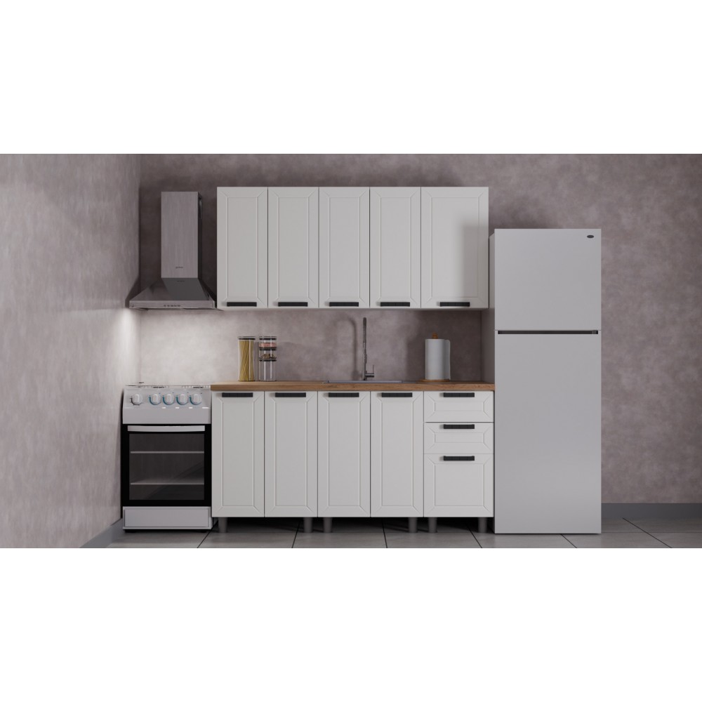 ГК Аленушка 1,6м Лилия Молочный/Молочный,скоба черный,сонома