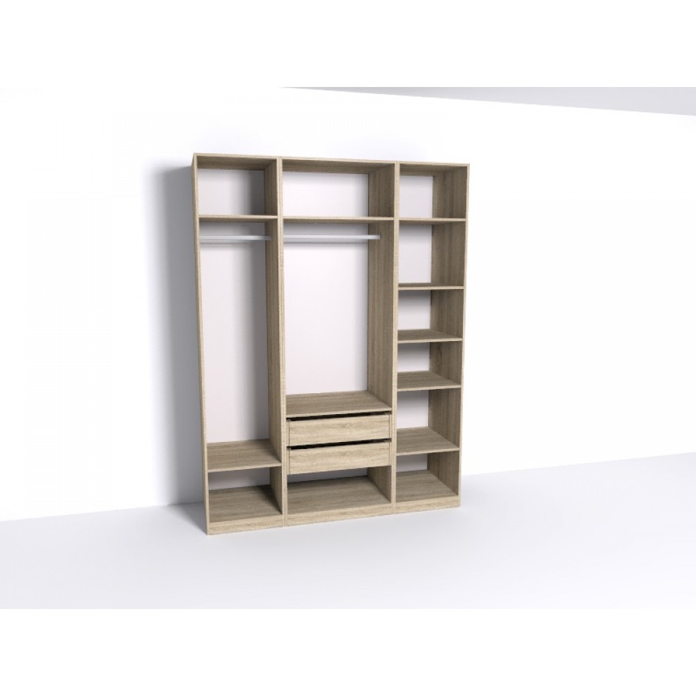 Гардеробная Рум. Комплект 4.1 без фасадов, дуб сонома