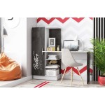 Стол компьютерный №1 с фотопечатью Вега Позитив, Бетон темный, Белый