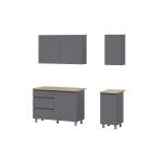 Готовая кухня Денвер 1,6 м, Графит серый, Сонома