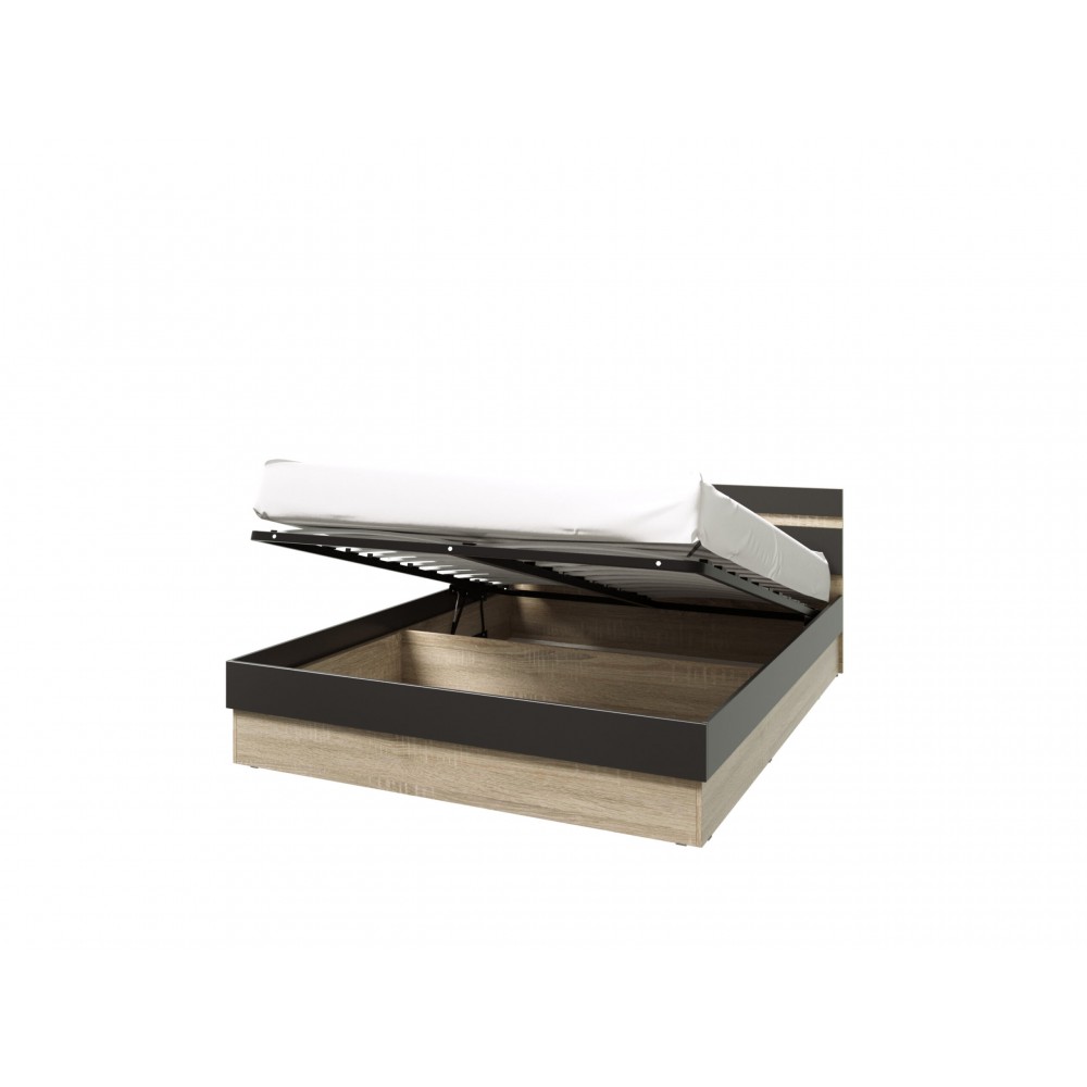 Кровать Ким с подъемным механизмом 1,4м, Графит софт, Сонома