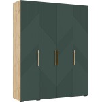 Шкаф четырехстворчатый Ирис, Браш Мени Грин, Дуб Крафт