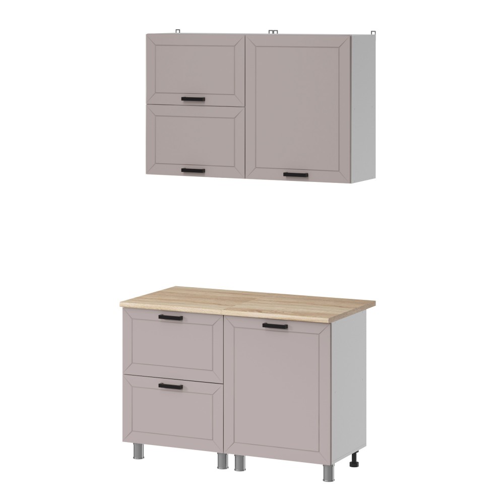 МК Аленушка 1,2м с ящ.в 2 Лилия Кашемир,скоба черный,сонома