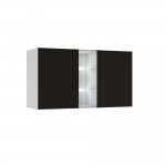 Тумба подвесная Флорис ТБ-002, Черный глянец, Белый