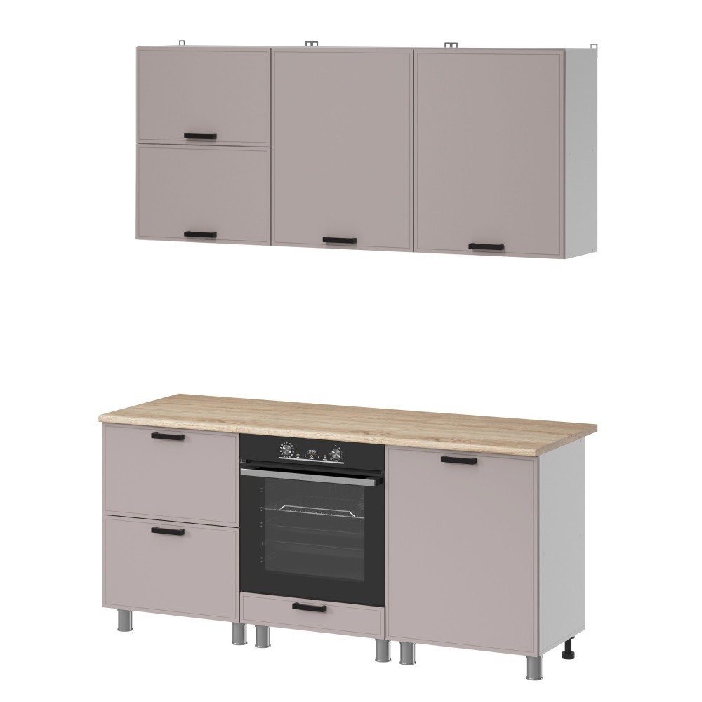 МК Аленушка 1,8м Магнолия Кашемир,скоба черный,сонома