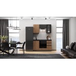 Кухня Техно-6 1,5м (Графит/Экзотическое дерево Амазония/Графит софт NEW)