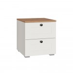 Тумба прикроватная Остин 16.152, Белый шагрень, Дуб золотой