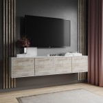 Тумба ТВ подвесная Парус-11, белый/дуб юкон