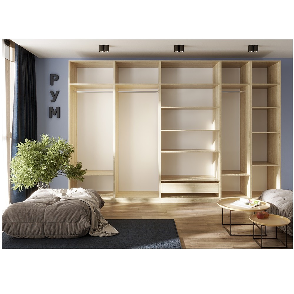Гардеробная Рум. Комплект 6.1 без фасадов, дуб сонома