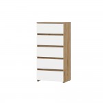 Комод Некст 1 (5 ящиков), Дуб Золотой, Белый