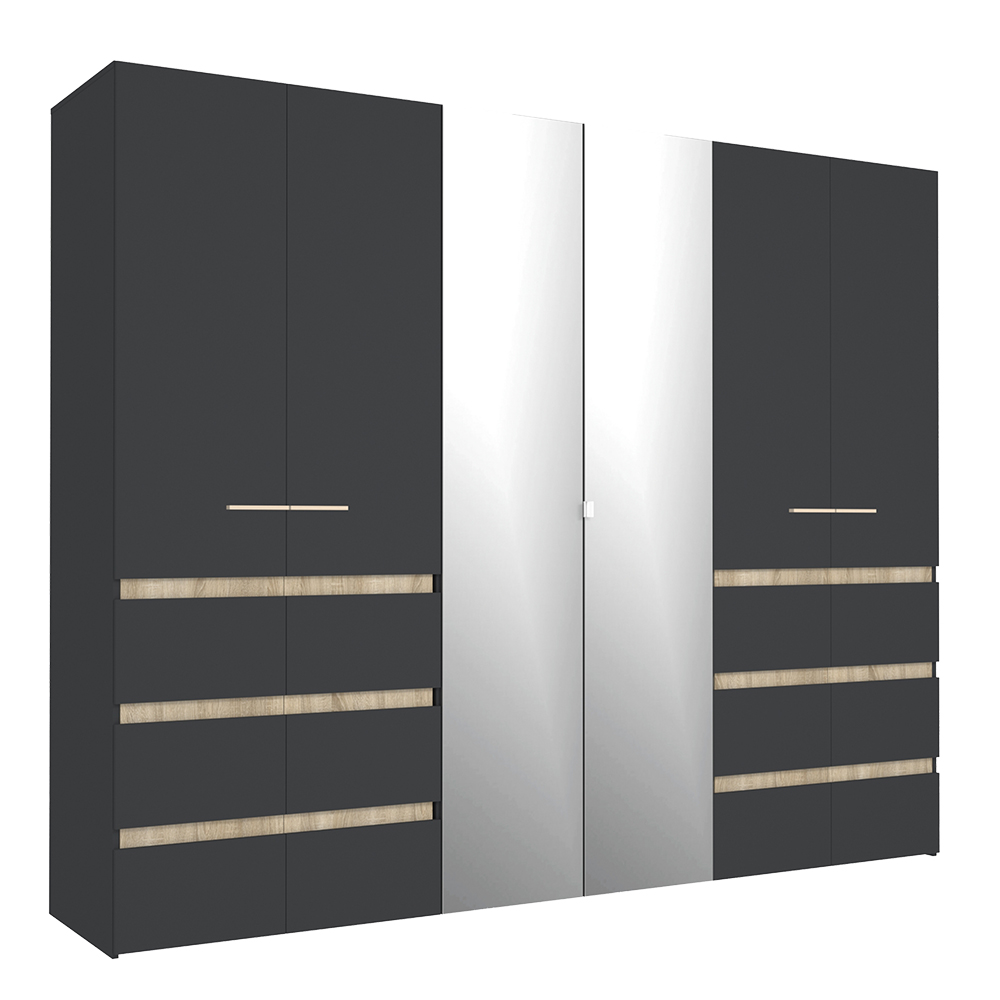 Шкаф для одежды и белья Анона, антрацит