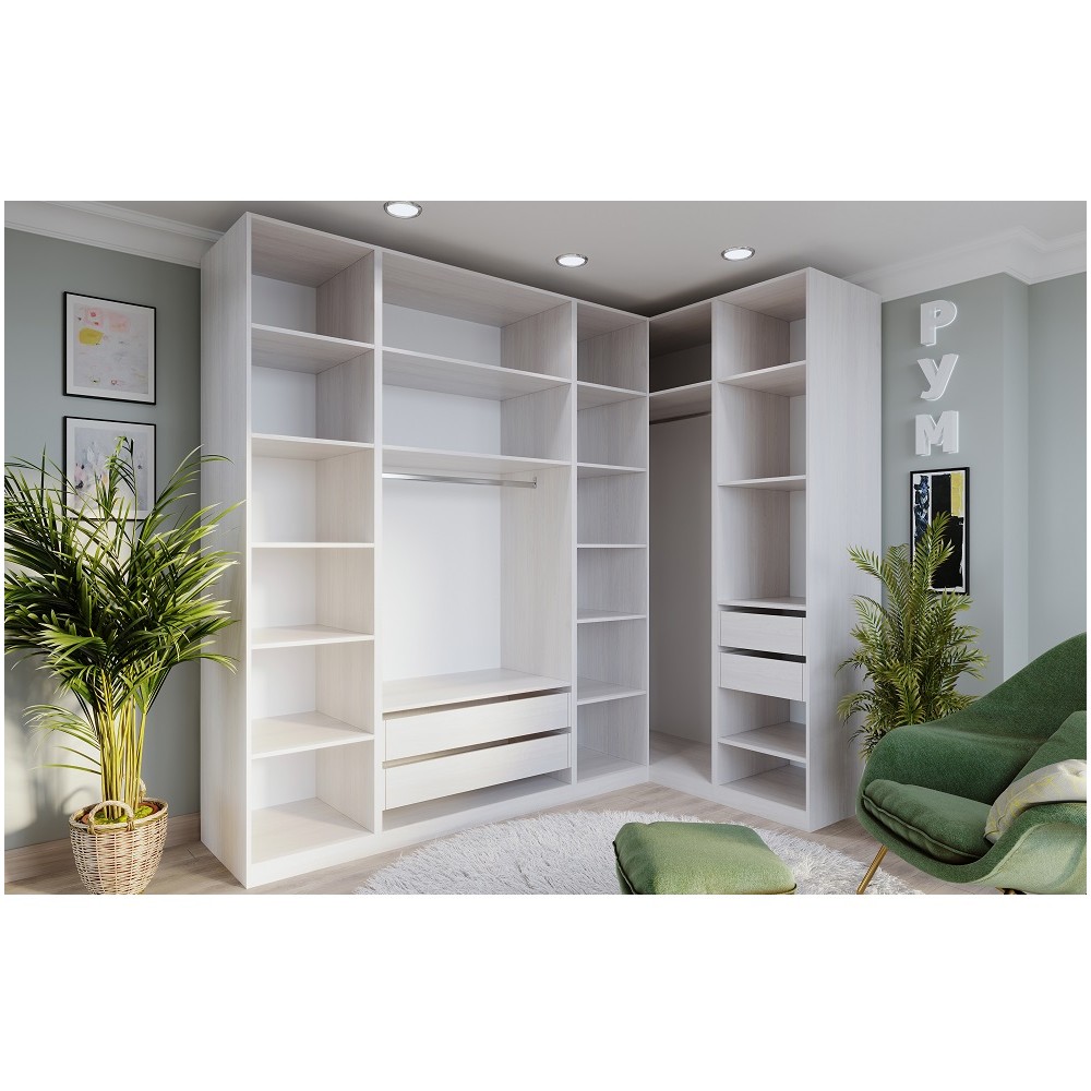 Гардеробная Рум. Комплект 3.1 без фасадов, ясень