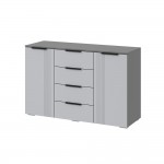 Комод Альмерия КМ-1300, Серый графит, Бархат серый