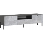 Тумба ТВ Оливия (малая) (металл), Графит, Мрамор Глянец