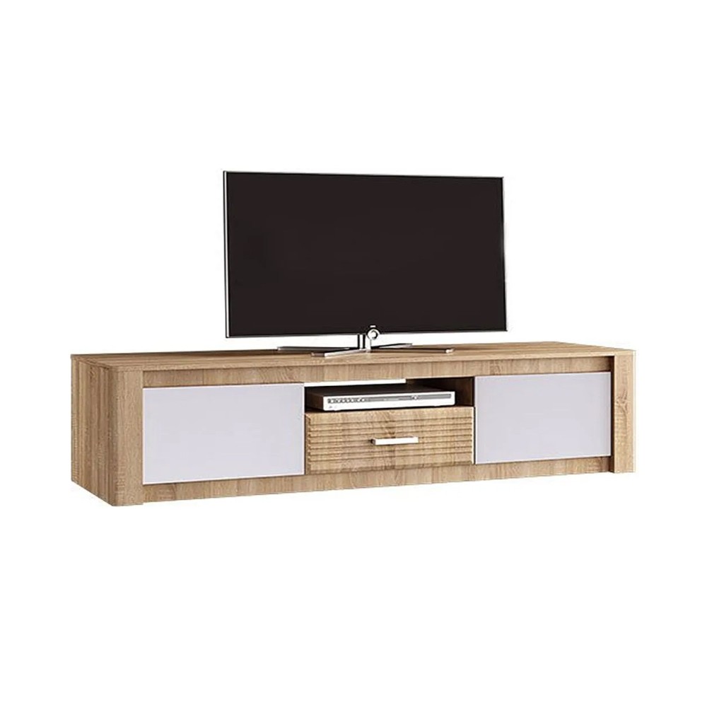 Терра Тумба Тв (Белый глянец холодный/дуб сонома, дуб сонома)