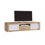 Терра Тумба Тв (Белый глянец холодный/дуб сонома, дуб сонома)