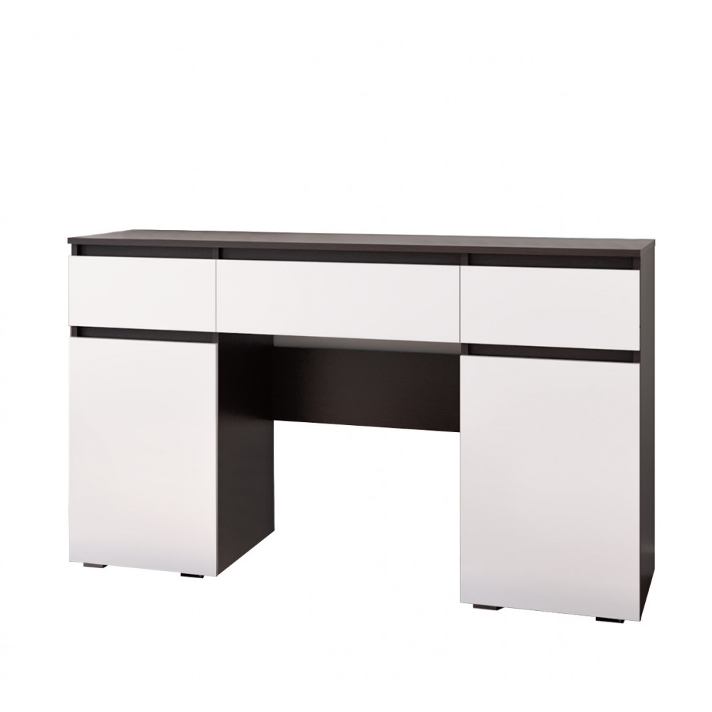 Стол туалетный Ким, Белый глянец холодный, Венге