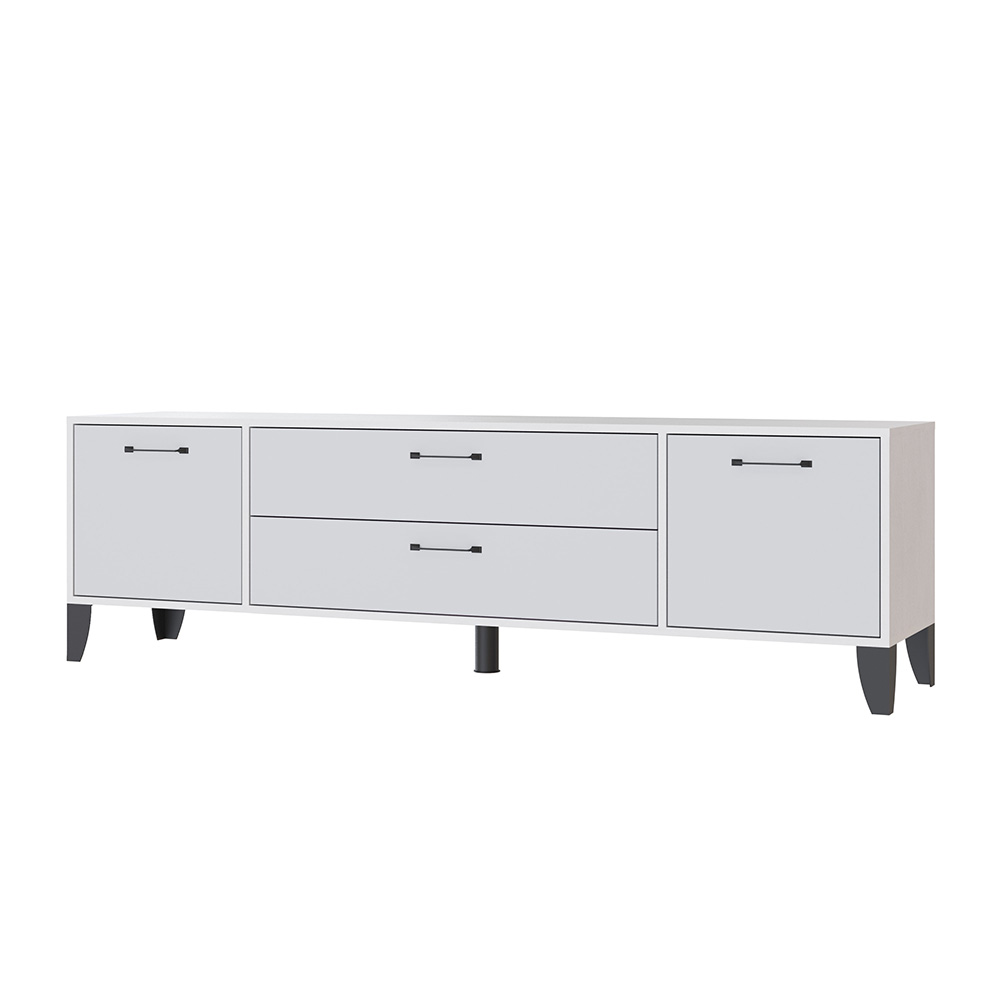 Тумба под телевизор Парус-13, Белый, Серый камень