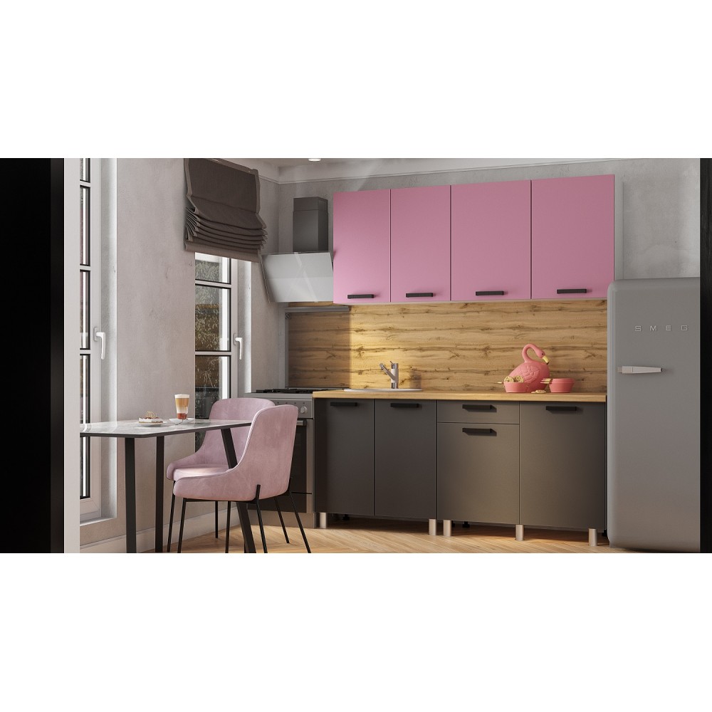 Кухня Осло, 2м Карбон Сакура/Карбон Вулкан