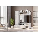 Стенка в гостиную МГС 9, белый/цемент светлый