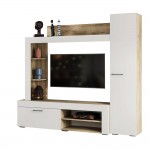 Стенка в гостиную Николь, Дуб крафт серый, Софт Айвори