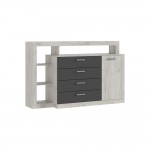 Комод Ангара, Графит, Дуб крафт Белый