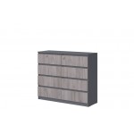 Комод Соната 8 ящиков №3 1200 Графит/Крафт серый