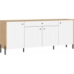 Комод Оливия (металл), Дуб Крафт, Браш Вайт