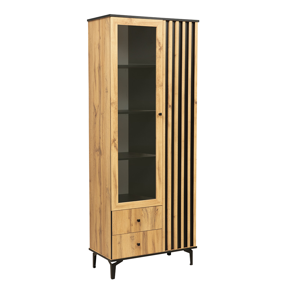 Шкаф комбинированный Либерти 51.02, Дуб Вотан, Черный