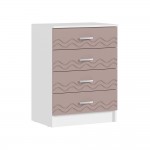 Комод Юниор-2, Шарли Pink, Белый